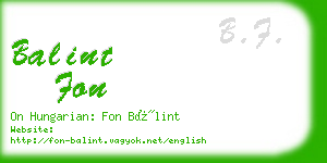 balint fon business card